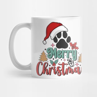 Cute Dog Paw Merry Christmas 2023 Mug